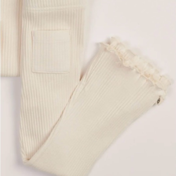 Easy peasy organic girls 5T legging and top Set flowers Print purple blue ivory - Picture 6 of 16